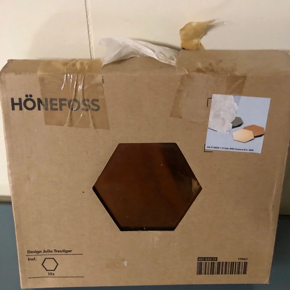 IKEA Honefoss 10-Piece Hexagonal Chrome Brass Mirrors Julia Treutiger 19661 NEW